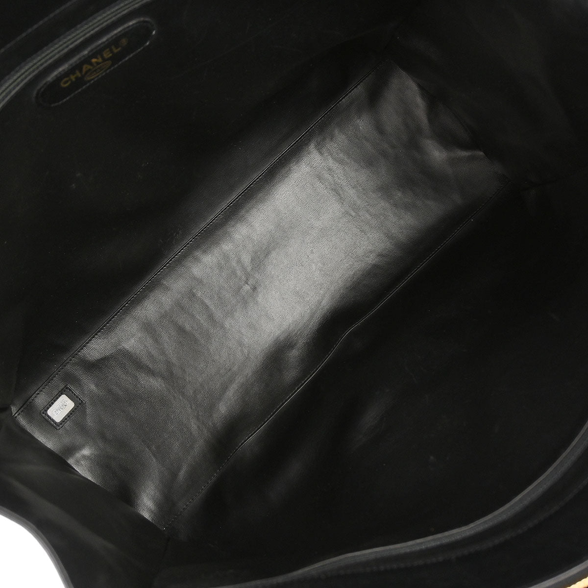 Chanel 1991-1994 Black Lambskin Bicolore Supermodel Shoulder Bag