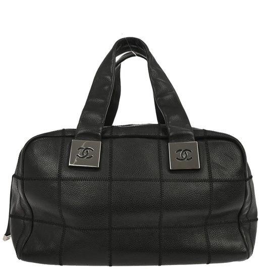 Chanel 2003-2004 Black Caviar Skin Choco Bar Handbag