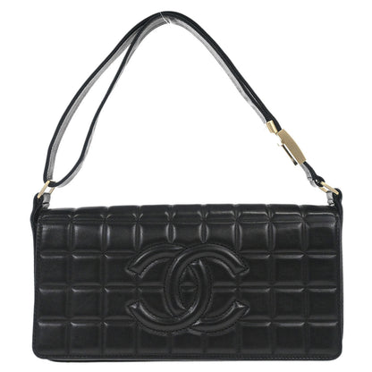 Chanel 2003-2004 Black Lambskin Choco Bar Shoulder Bag