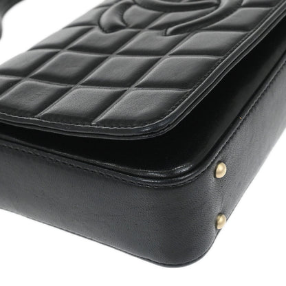 Chanel 2003-2004 Black Lambskin Choco Bar Shoulder Bag