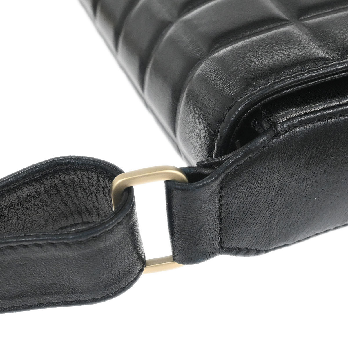 Chanel 2003-2004 Black Lambskin Choco Bar Shoulder Bag