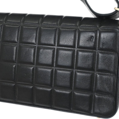Chanel 2003-2004 Black Lambskin Choco Bar Shoulder Bag