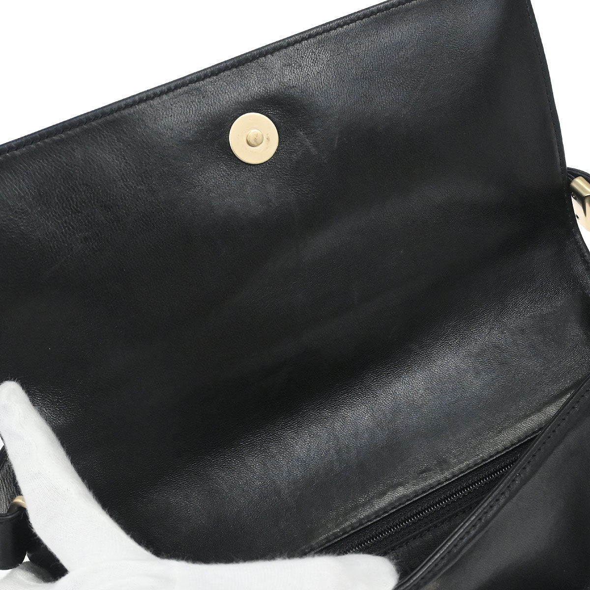 Chanel 2003-2004 Black Lambskin Choco Bar Shoulder Bag