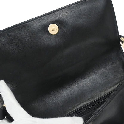 Chanel 2003-2004 Black Lambskin Choco Bar Shoulder Bag