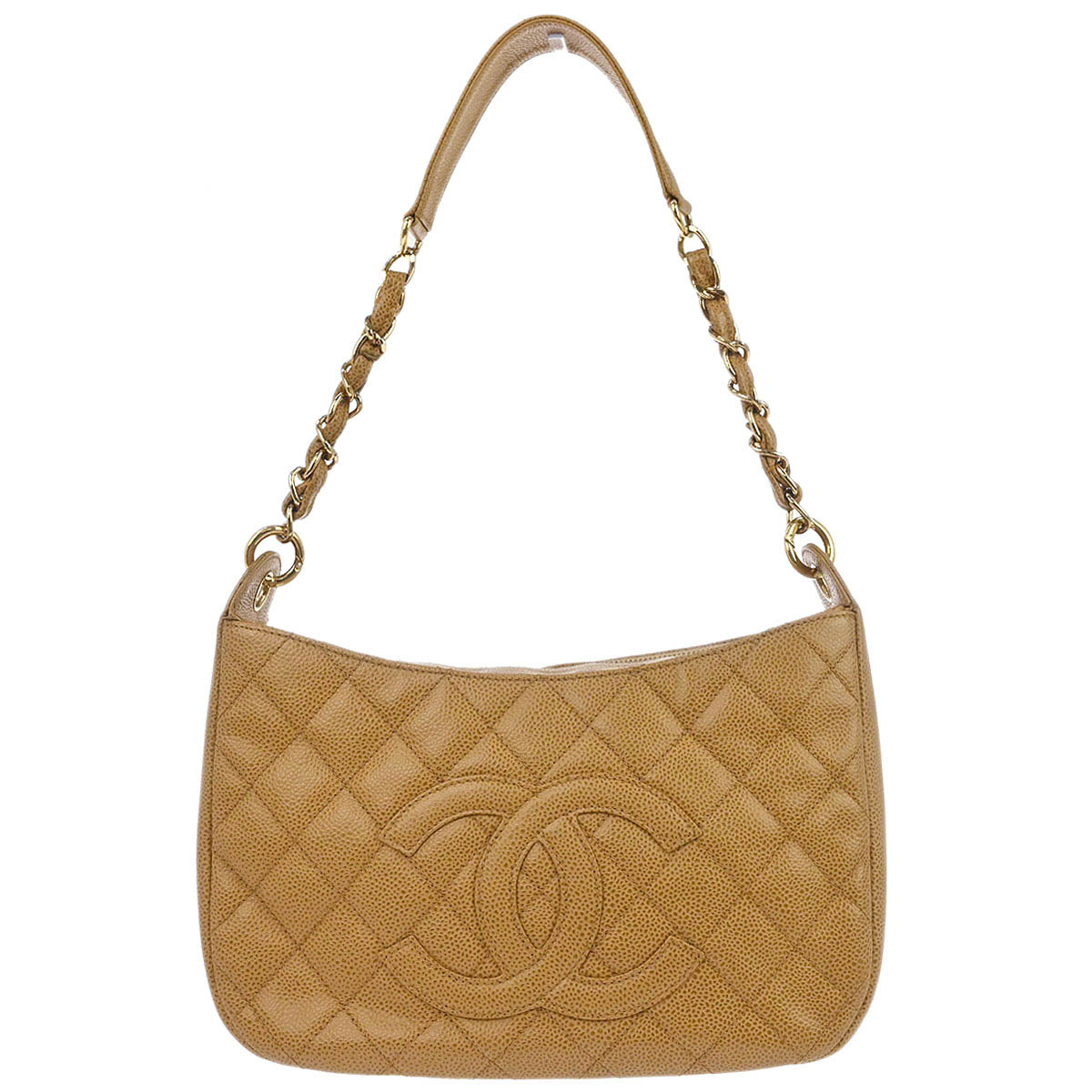 Chanel Beige Caviar Skin Hobo Handbag