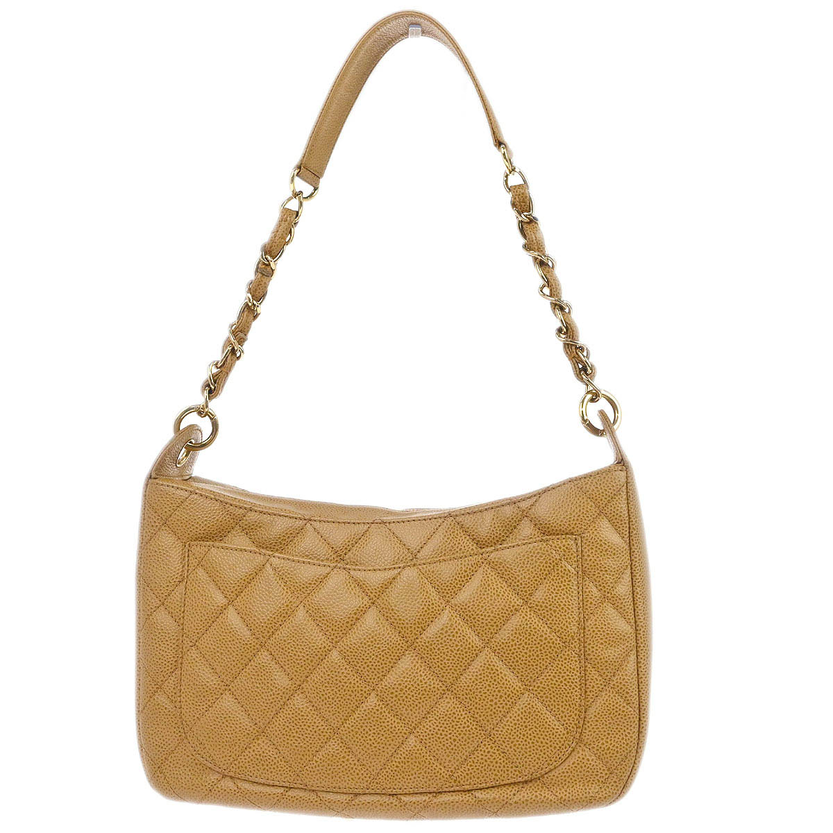 Chanel Beige Caviar Skin Hobo Handbag