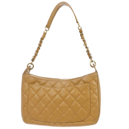 Chanel Beige Caviar Skin Hobo Handbag