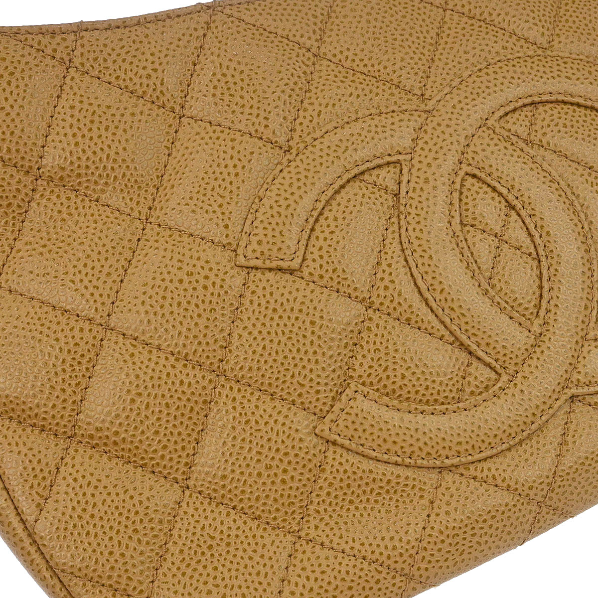 Chanel Beige Caviar Skin Hobo Handbag