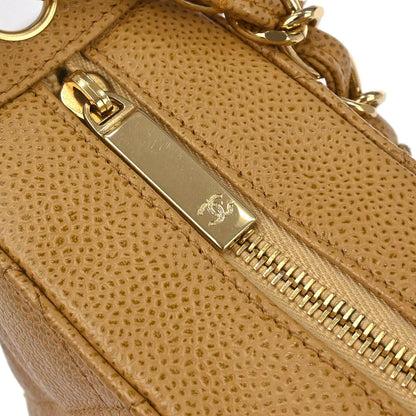 Chanel Beige Caviar Skin Hobo Handbag