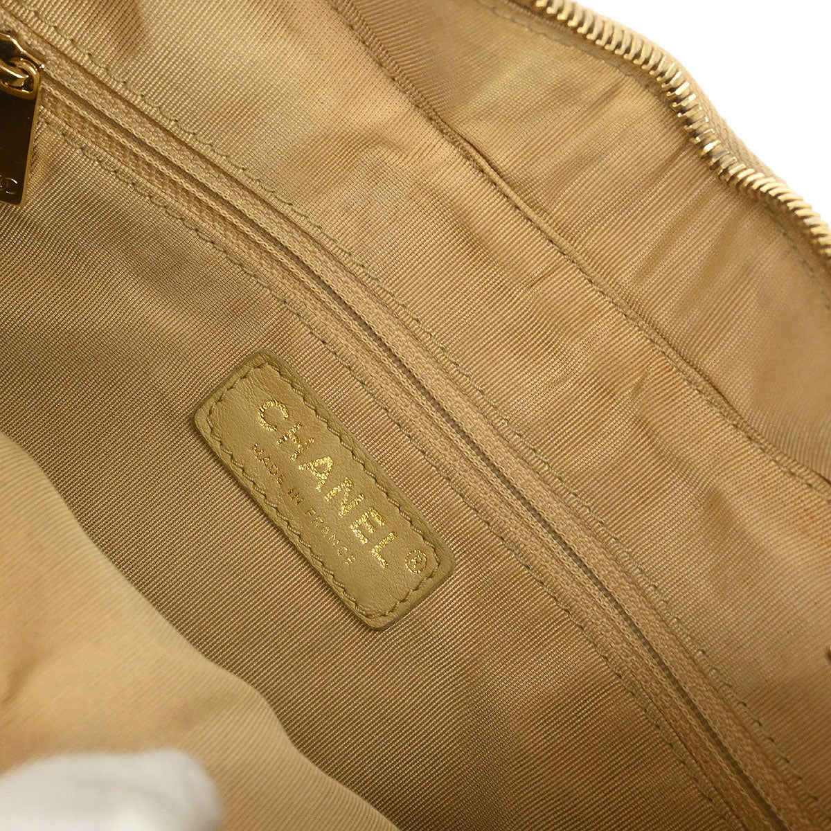 Chanel Beige Caviar Skin Hobo Handbag