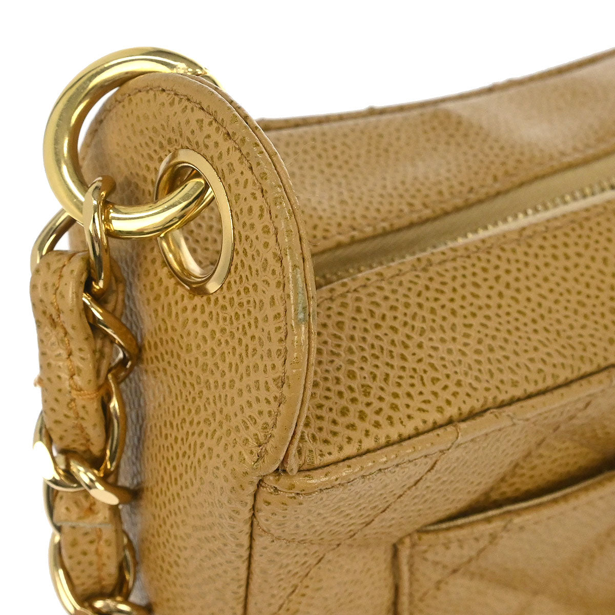 Chanel Beige Caviar Skin Hobo Handbag