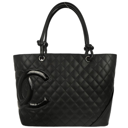 Chanel Black Calfskin Cambon Ligne Tote Handbag