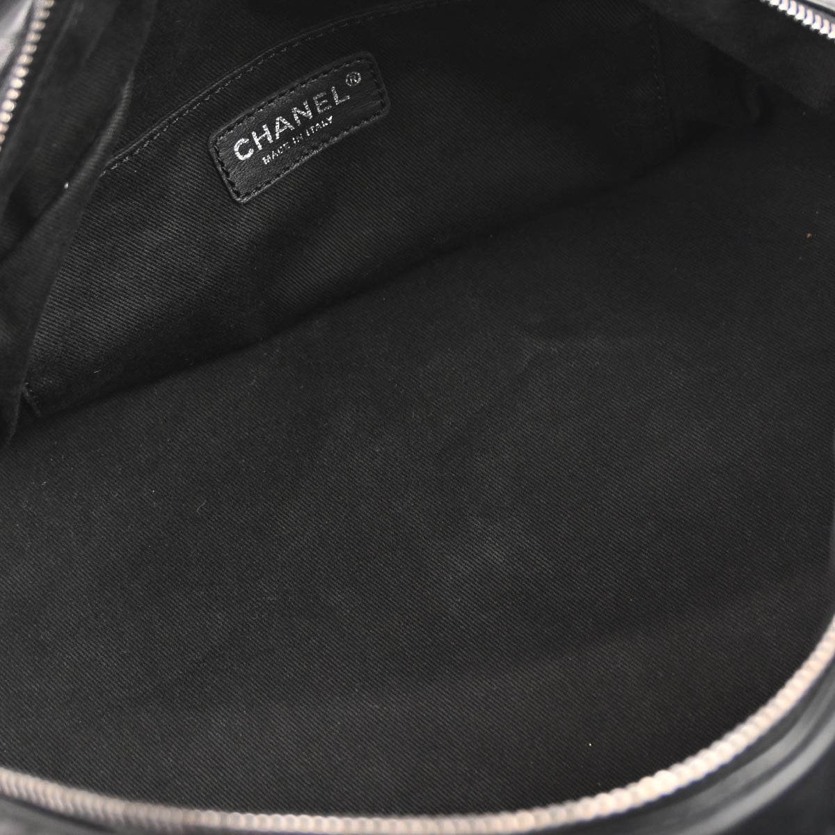 Chanel Black Lambskin Lady Braid Bowler Bag Handbag