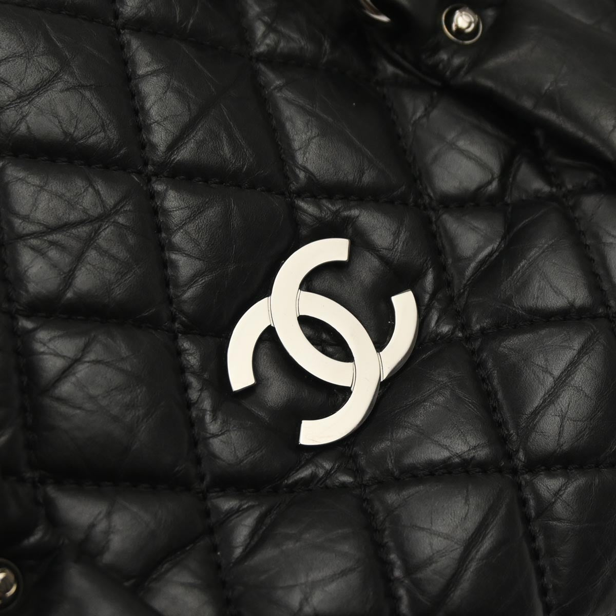 Chanel Black Lambskin Lady Braid Bowler Bag Handbag