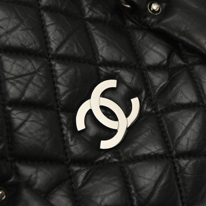 Chanel Black Lambskin Lady Braid Bowler Bag Handbag