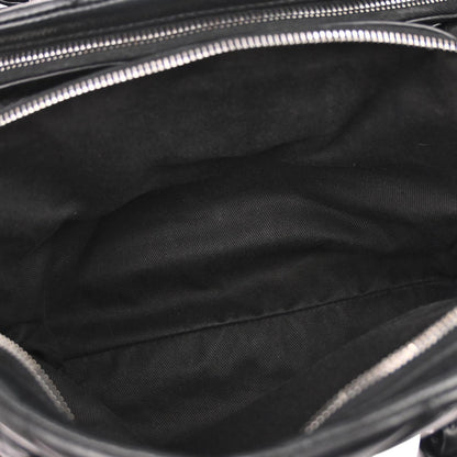 Chanel Black Lambskin Lady Braid Bowler Bag Handbag