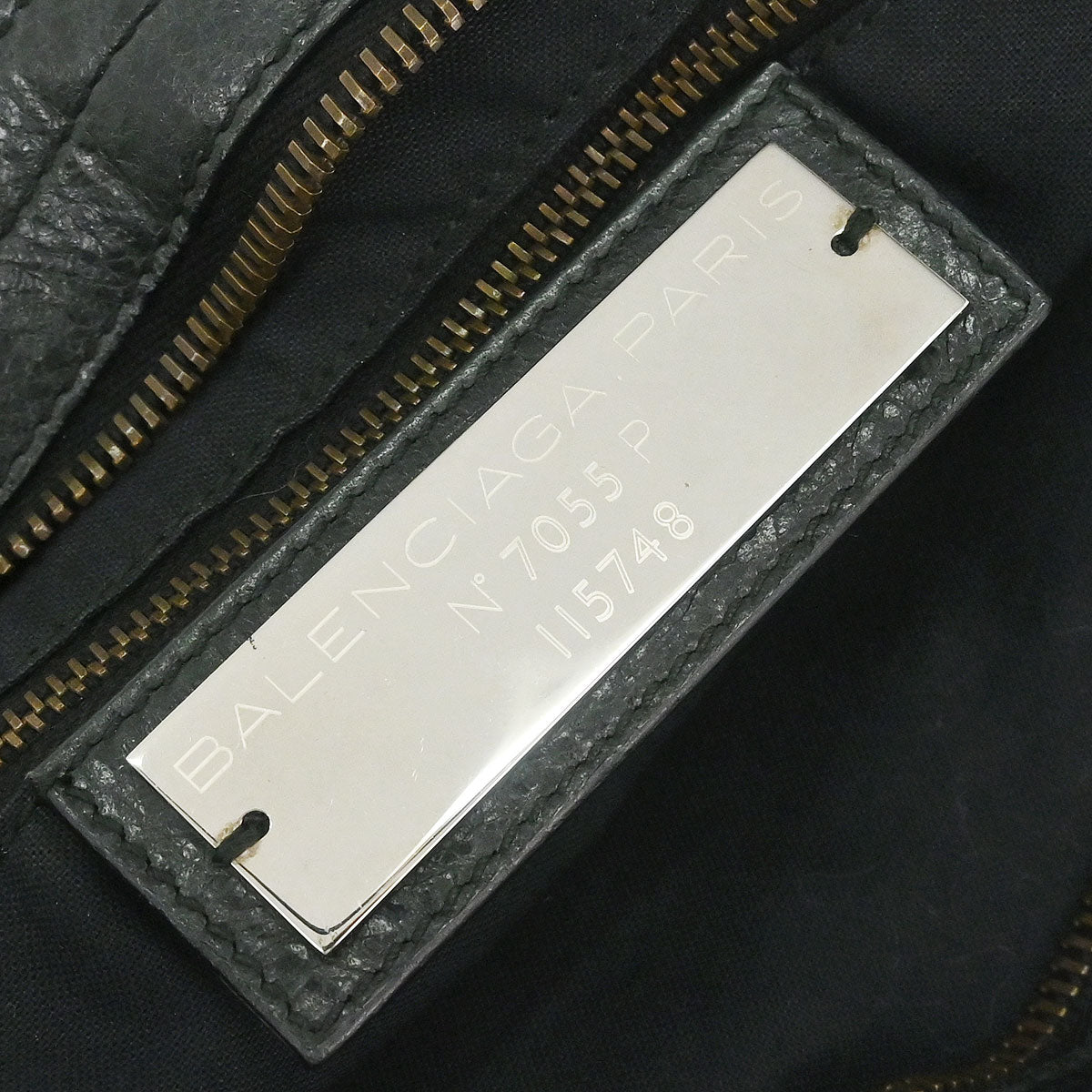 Balenciaga Black Lambskin City Medium Shoulder Handbag