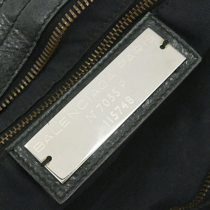 Balenciaga Black Lambskin City Medium Shoulder Handbag