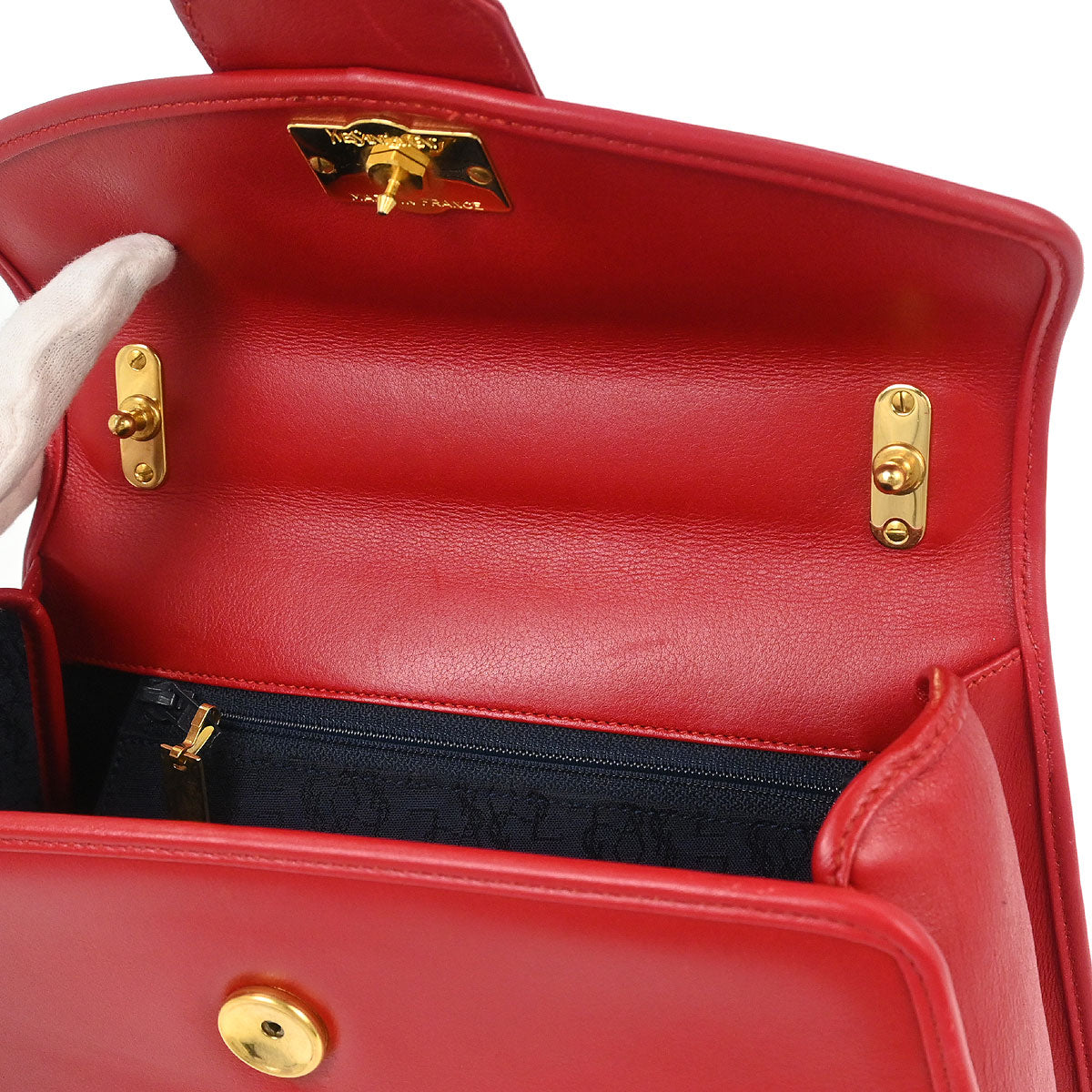 Yves Saint Laurent Red 2way Shoulder Handbag