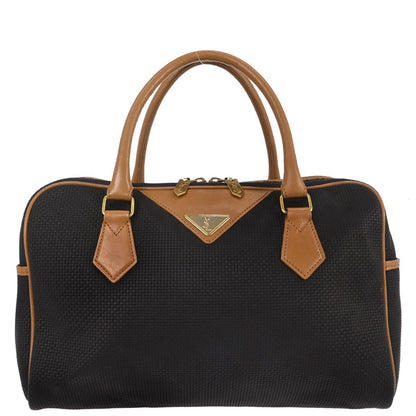 Yves Saint Laurent Black Leather Duffle Handbag