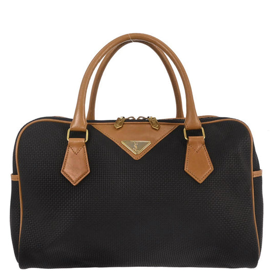 Yves Saint Laurent Black Leather Duffle Handbag