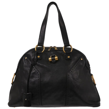 Yves Saint Laurent Black Leather Rive Gauche Muse Handbag