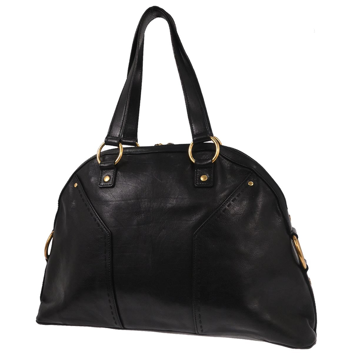 Yves Saint Laurent Black Leather Rive Gauche Muse Handbag