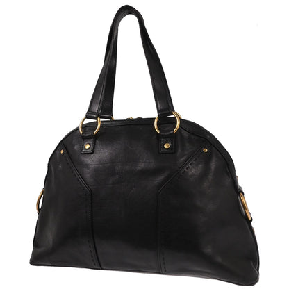 Yves Saint Laurent Black Leather Rive Gauche Muse Handbag