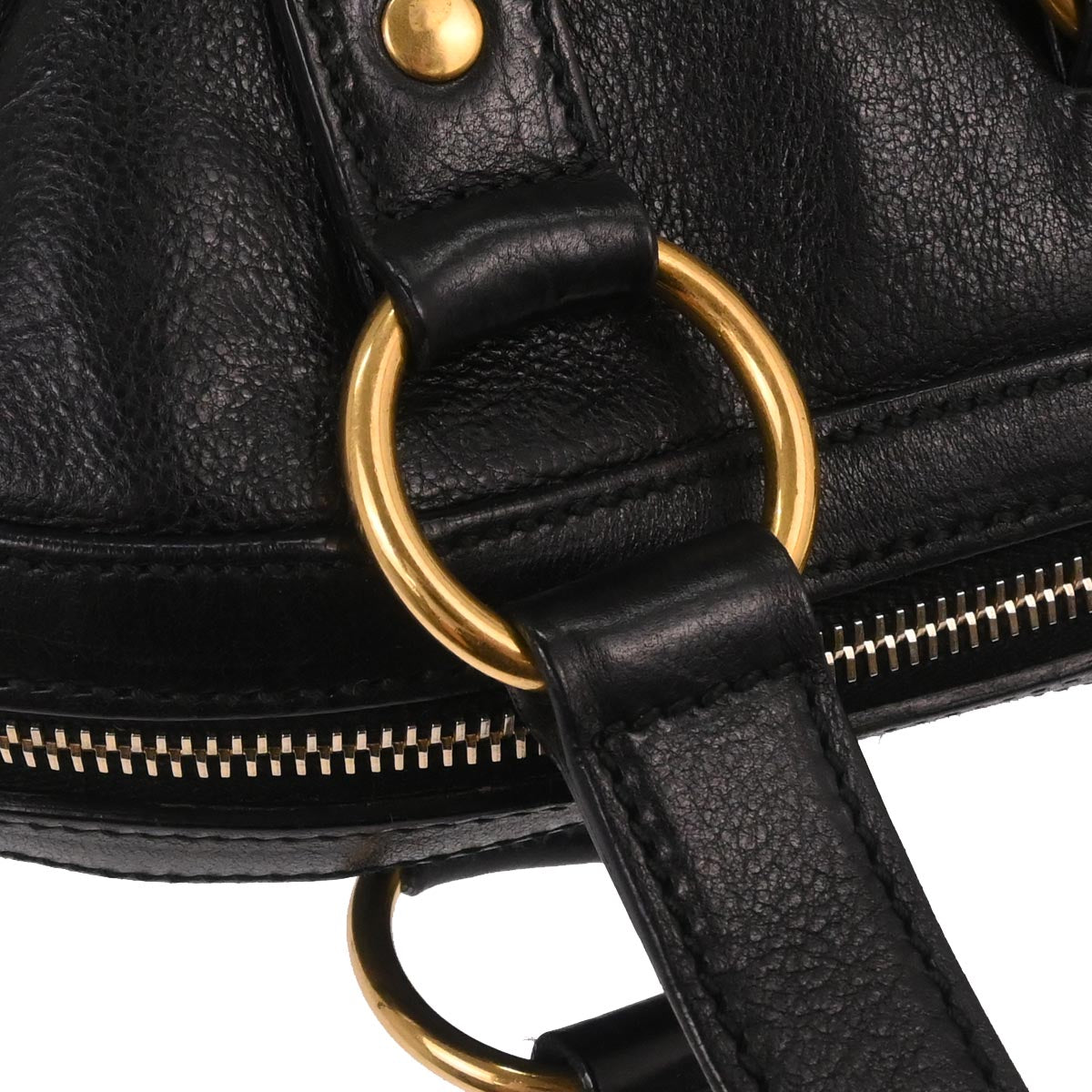 Yves Saint Laurent Black Leather Rive Gauche Muse Handbag