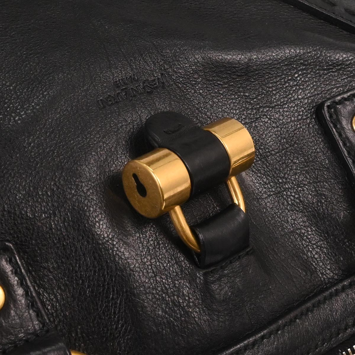 Yves Saint Laurent Black Leather Rive Gauche Muse Handbag