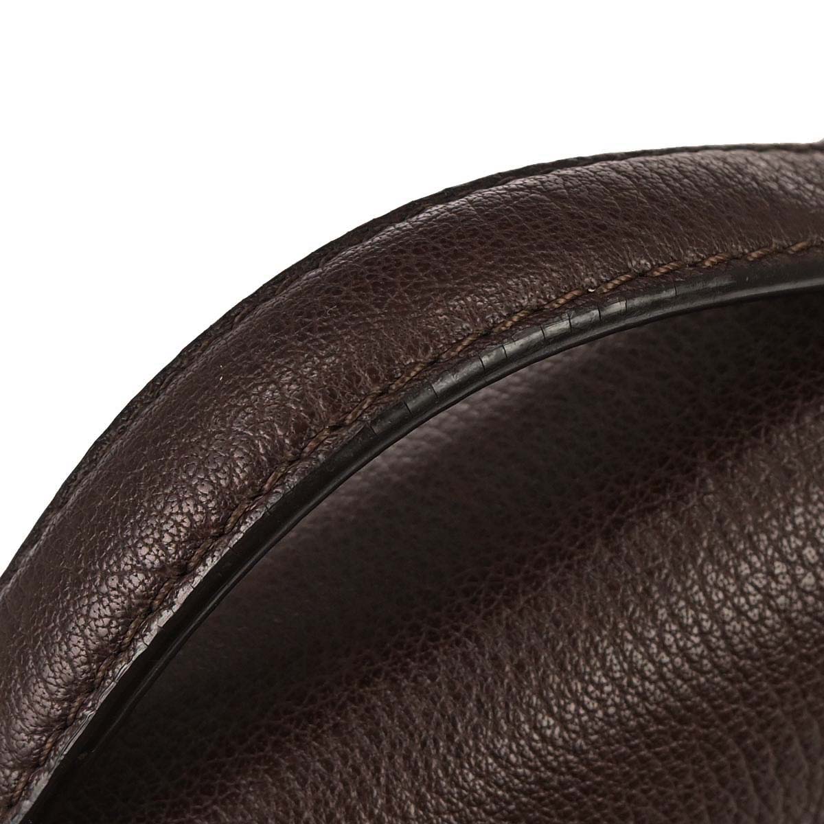 Loewe Brown Leather Briefcase 2way Shoulder Business Handbag