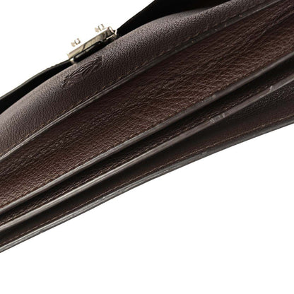 Loewe Brown Leather Briefcase 2way Shoulder Business Handbag