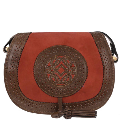 Loewe Orange Suede Leather Sevilla Collection Anagram Shoulder Bag