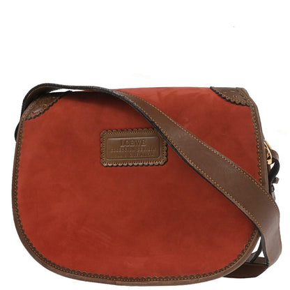 Loewe Orange Suede Leather Sevilla Collection Anagram Shoulder Bag