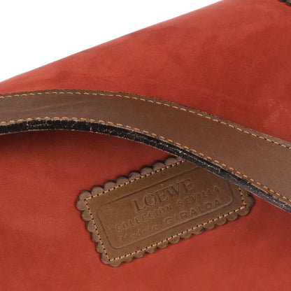 Loewe Orange Suede Leather Sevilla Collection Anagram Shoulder Bag