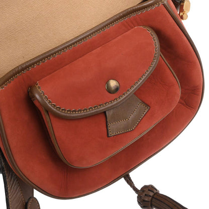 Loewe Orange Suede Leather Sevilla Collection Anagram Shoulder Bag