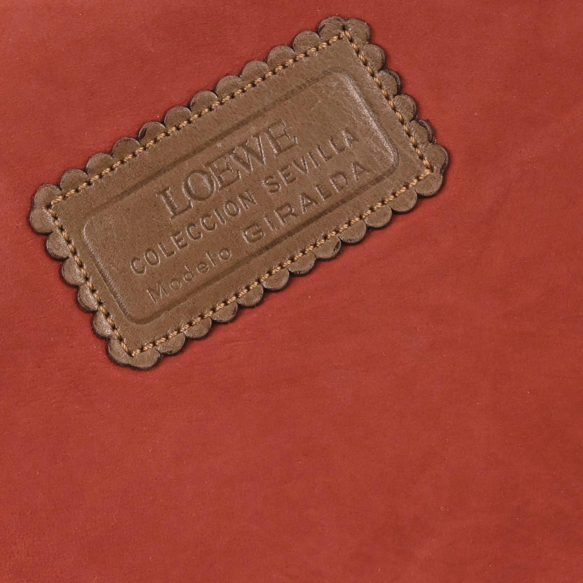 Loewe Orange Suede Leather Sevilla Collection Anagram Shoulder Bag