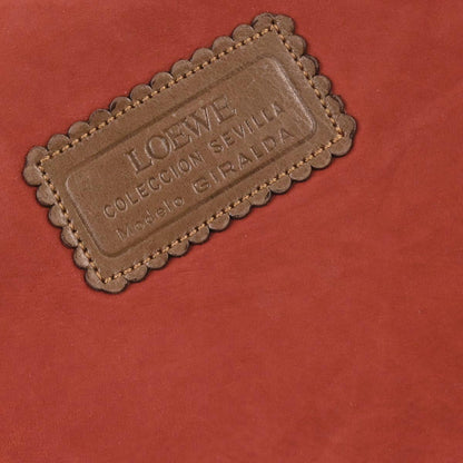 Loewe Orange Suede Leather Sevilla Collection Anagram Shoulder Bag