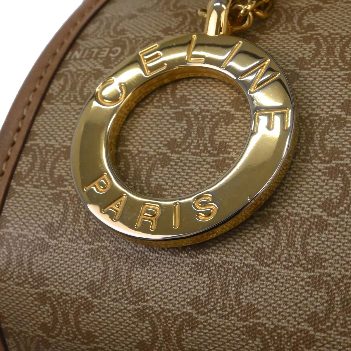 Celine Beige Macadam Shoulder Bag