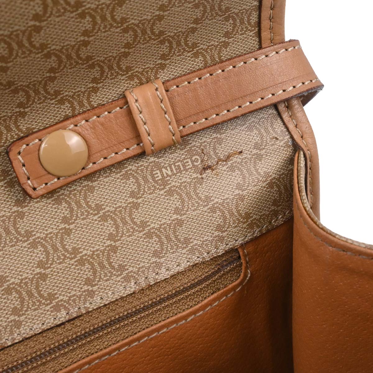 Celine Beige Macadam Shoulder Bag