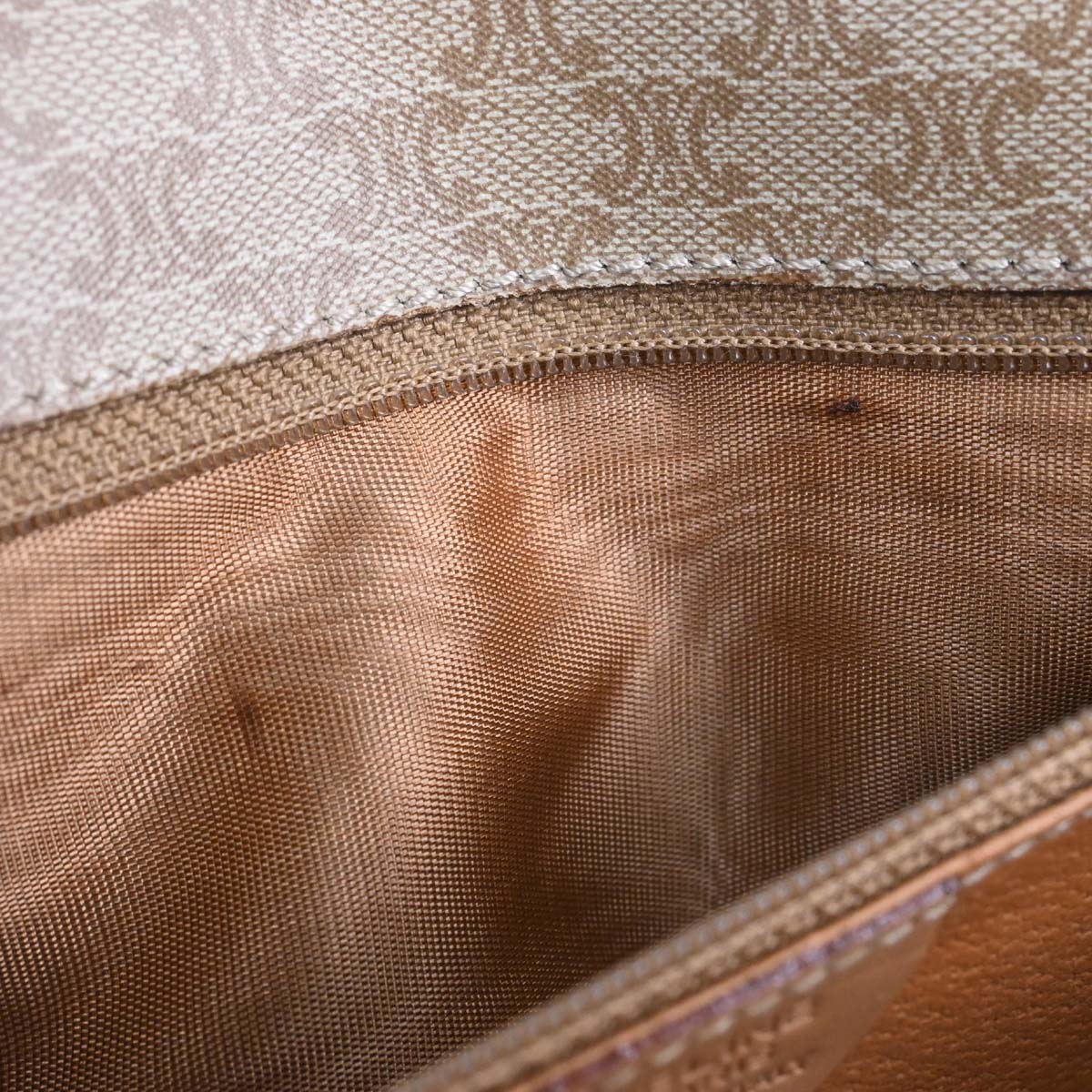 Celine Beige Macadam Shoulder Bag