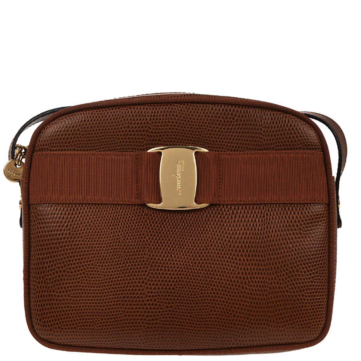 Salvatore Ferragamo Brown Vara Shoulder Bag