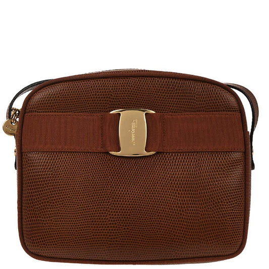 Salvatore Ferragamo Brown Vara Shoulder Bag