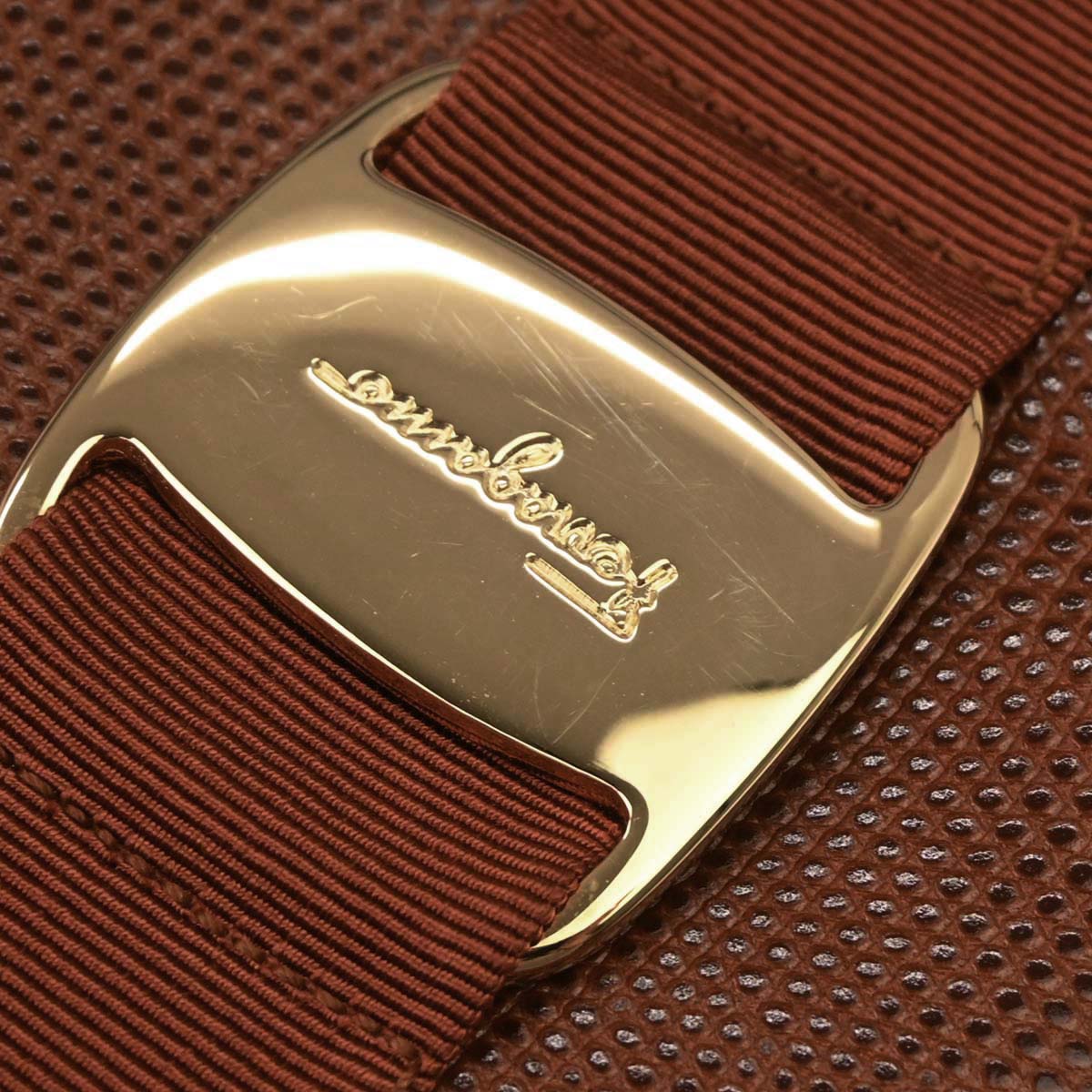 Salvatore Ferragamo Brown Vara Shoulder Bag