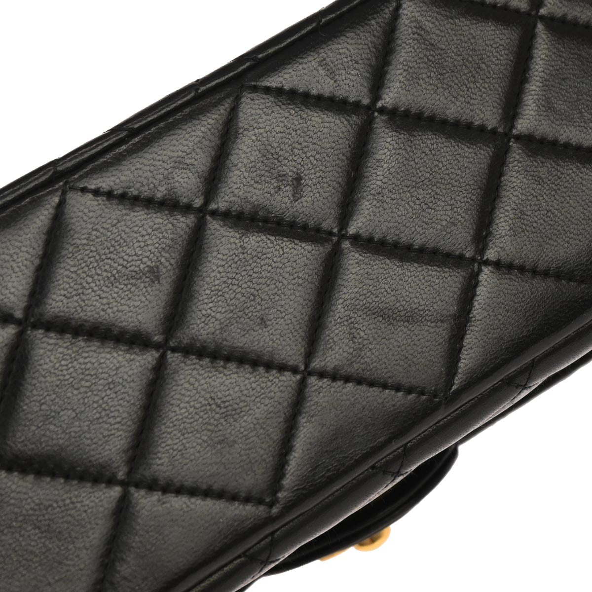 Chanel 1991-1994 Black Lambskin Paris Shoulder Bag