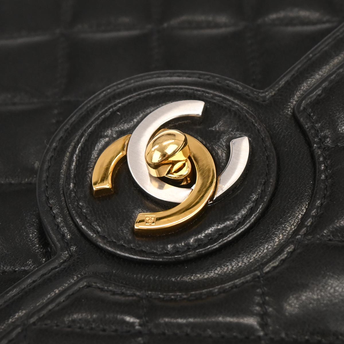 Chanel 1991-1994 Black Lambskin Paris Shoulder Bag