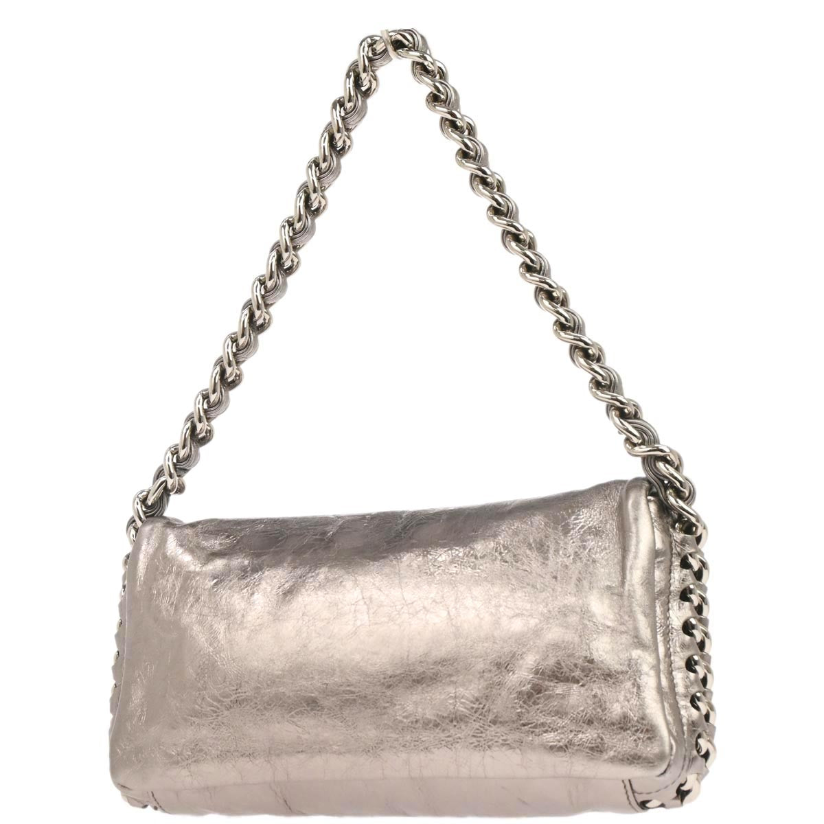 Chanel Metallic Silver Calfskin Handbag