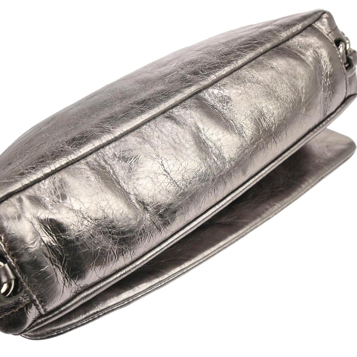 Chanel Metallic Silver Calfskin Handbag