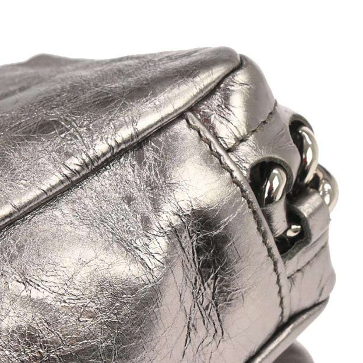 Chanel Metallic Silver Calfskin Handbag