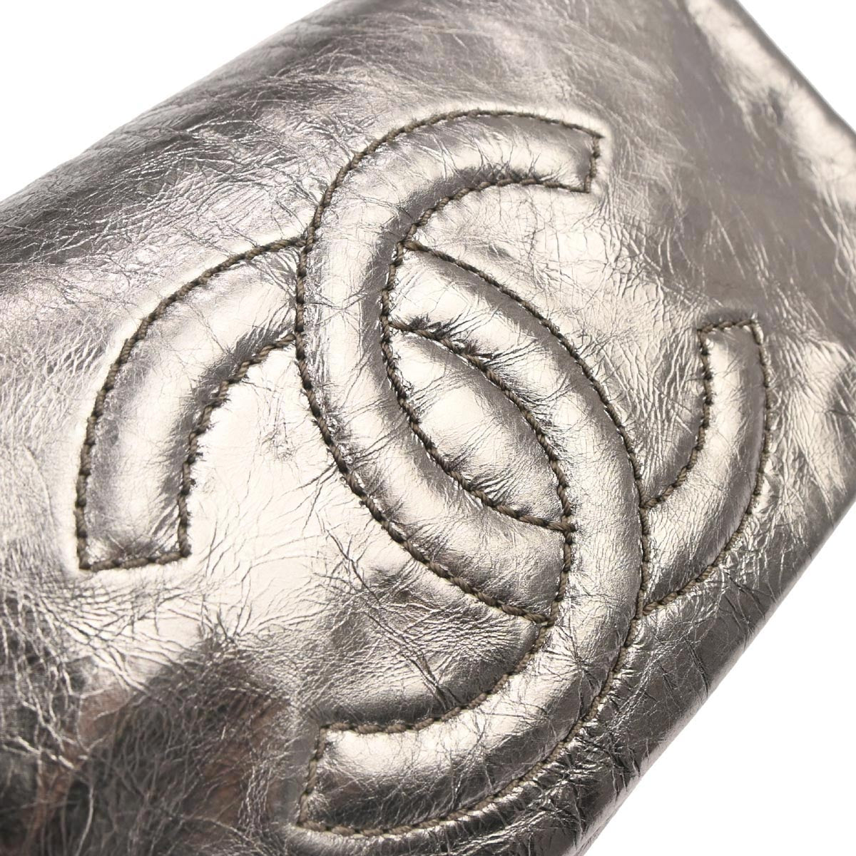 Chanel Metallic Silver Calfskin Handbag